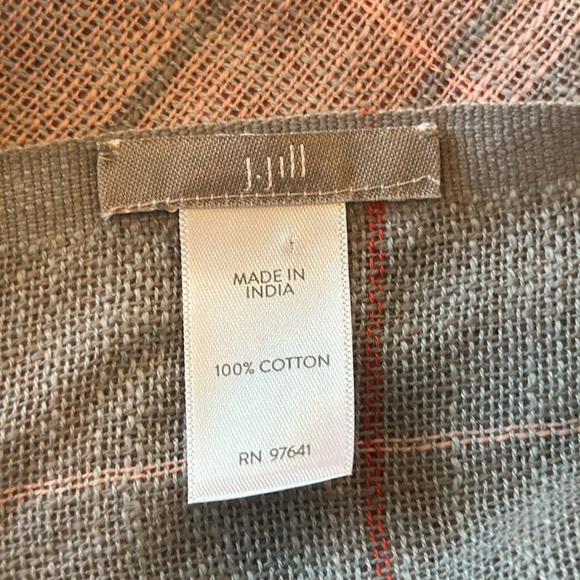 J.Jill Cotton Scarf Wrap Stripes India Pink Blue Coral - Picture 3 of 5